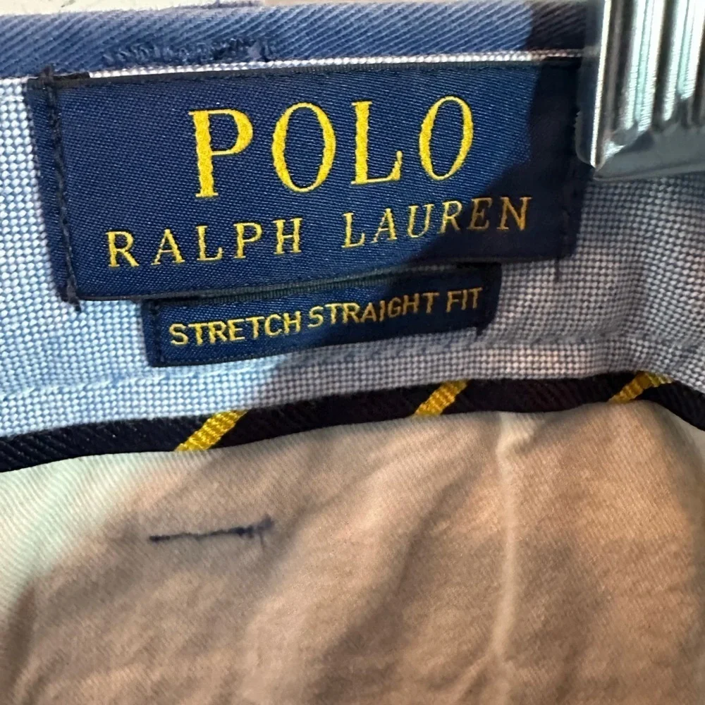Polo Ralph Lauren Indigo Blu Polo Chino Stretch Straight Fit Mens Pants Sz 38x32